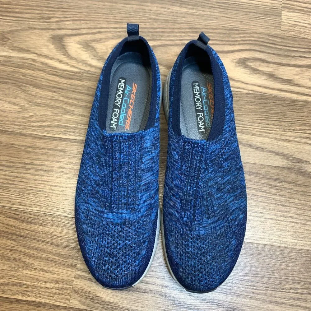 Skechers Burst 2.0 Mens Size 10 Shoes‎ Blue Slip On Comfort Walking Sneakers